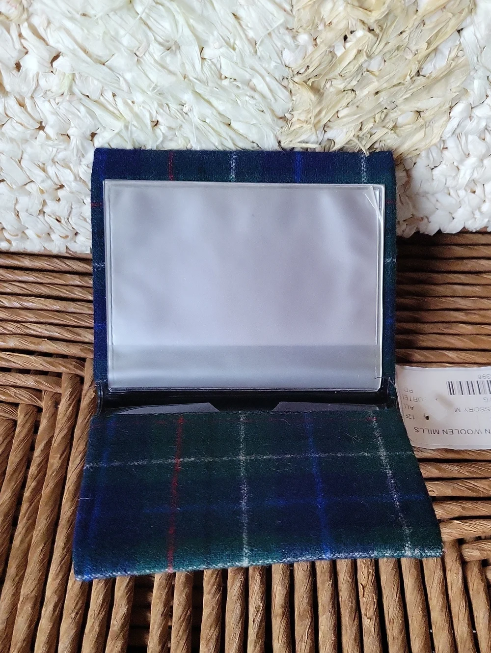 Pendleton Blue and Green Tartan Wool Card Sleeve